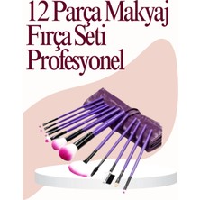 Aylina Mey Ithalat® Yumuşak Fiber Kıllardan Oluşan 12'li Makyaj Fırçası Seti Göz Farı Allık ve Kontür Için
