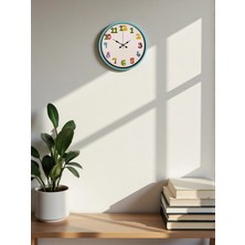 Aylina Mey Ithalat® 36 cm Turkuaz Çocuk Odası Duvar Saati