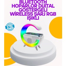 Aylina Mey Ithalat® Renkli Işıklı 15W Kablosuz Şarjlı Masa Lambası