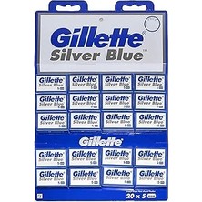 SHC4200 Gillette Silver Blue Tıraş Bıçağı Çift Kenarlı Jilet 5X20&APOS;LI 100&APOS;LÜ Kartela