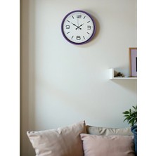 Aylina Mey Ithalat® 36 cm Mor Dekoratif Duvar Saati