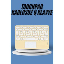 Aylina Mey Ithalat® Touchpad Tüm Cihazlara Uyumlu Bluetooth Klavye Touchpad Slim Kablosuz Wifi Q Klavye