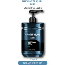 Vasso Profesyonel Şeffaf Tıraş Jeli Tahrişi Önleyici Etkiyle 1000 ml Köpürmeyen Formül
