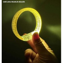 Vexor Sarı LED Işıklı Baskı Yapılabilen Pilli Bileklik Bilezik 1,5 cm Genişlik