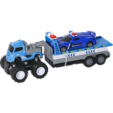 Aylina Mey Ithalat® KLX600-361 Sürtmeli Die Cast 4x4 Polis Arabası Taşıyıcılı -Vardem