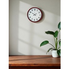 Aylina Mey Ithalat® 36 cm Standart Kırmızı Duvar Saati