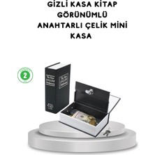 Aylina Mey Ithalat® Gizli Kitap Kasa – Metal Gövdeli, Anahtarlı