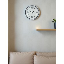 Epilons 36 cm Beyaz Modern Dekoratif Duvar Saati