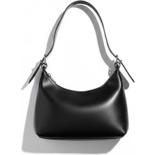 Rafiel Kadın Siyah Suni Deri Baget Omuz Çantası - Minimalist Tasarım