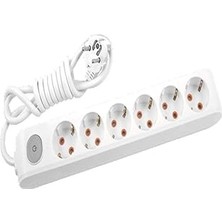 Starseven Multi-Let 6lı Anahtar-Topraklı Kablolu Ç.k 5m Priz