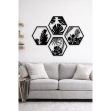 LTG Nova Hexaleaf – Tropikal Yaprak Desenli Altıgen Ahşap Duvar Dekoru