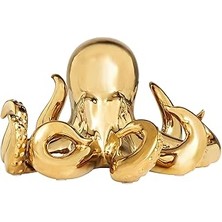 Starseven Deco 79 Seramik Ahtapot Dekoratif Heykel Dokulu Dokunaçlı Ev Dekorasyonu Heykeli, Vurgu Heykelcik 3