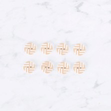 Epilons Loren Crafts 8 Li Çizgili Bej Rengi Düğme - 0297