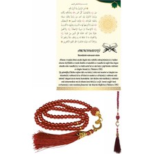 Epilons Namaz Tesbihi Vavlı 99'lu Cam Incili Amenerrasulü Dua Kartı Ile Fuşya Renk Hediyelik