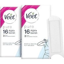 Starseven Veet Pure Hipoalerjenik Bikini &amp; Koltuk Altı Ağda Bandı, (2 x 16 Adet)