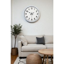 Epilons 40 cm Beyaz Metal Standart Duvar Saati