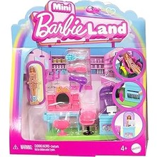 Starseven Mini Barbieland Koleksiyona Uygun Oyun Seti, 4 Cm'lik Bebek, Aynalı Kuaför Tezgahı, Şam