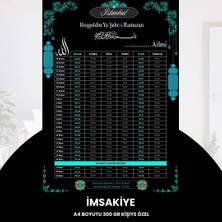 Epilons Ramazan Imsakiyesi - 300 gr - A4 Boyut Kişiye Özel Isimli & Logolu 10 Adet Siyah-Mavi