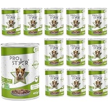Starseven Prostar Yavru Köpek Kuzulu ve Jöleli Konserve Mama 400 gr x 12 Adet