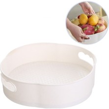 Epilons Z&k Market® 360 Derece Dönebilen Mekanizmalı Yuvarlak Tepsi Formlu Sunum ve Servis Organizer Tablas