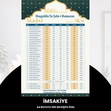 Epilons Ramazan Imsakiyesi - 300 gr - A4 Boyut Kişiye Özel Isimli & Logolu 10 Adet Sarı