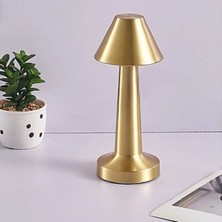 Epilons Z&k Market® Çatı Model Gold Renk Şarjlı Dokunmatik 3 Renkli LED Masa Lambası