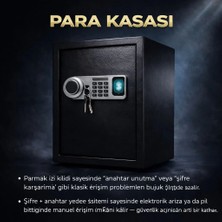 Dbpos Para Kasası Şifreli,parmak Izi,anahtarlı / 33 x 33 x 36 cm