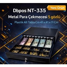 Dbpos NT-335 Metal Para Çekmecesi 5 Gözlü Plastik Alt Tabla cm 41 x 41 x 11 cm