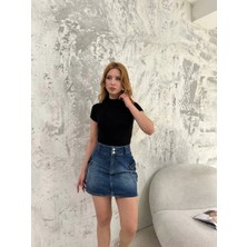 Glam Love Kısa Kol Badi Bluz - Siyah