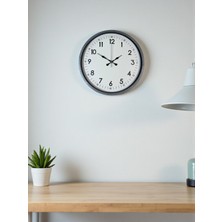 Epilons 36 cm Gri Dekoratif Duvar Saati