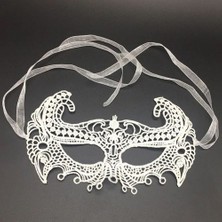 Vexor Beyaz Renk Dantel Kesim Balo Maskesi