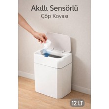 Funny Life Akıllı Hareket Sensörlü Sessiz Kapanan Çöp Kovası - Mutfak Banyo Çöp Kovası Kapakl