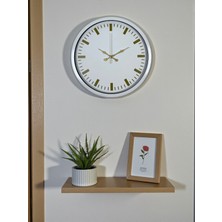 Epilons Beyaz Zarafet 40 cm Metal Duvar Saati