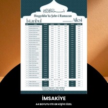 Epilons Ramazan Imsakiyesi - 170 gr - A4 Boyut Kişiye Özel Isimli & Logolu 100 Adet Yeşil