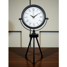 Epilons Asalet Siyah Üç Ayaklı Metal Masa Saati