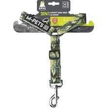 Starseven -Pets Hiking 2ın1 Göğüs Tasmasi+Emni̇yet Kemerli̇ Tasma Kamuflaj