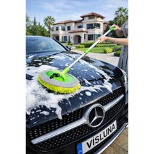 Visluna Araba Yıkama Fırçası, Araba Mopu, 1 Adet Yedek Bezli Paspas Jant Temizleme Fırçası