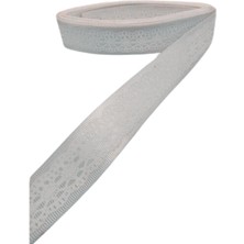 Epilons Tafta Dantel Görünümlü Kurdele Gri 25 mm 5 Metre
