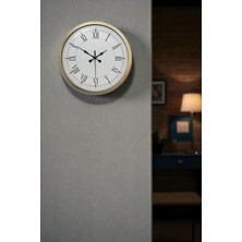 Epilons Retro Modern Roma Rakamlı 40 cm Metal Duvar Saati