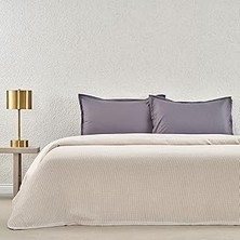 Starseven Plain Düz Viscoz - Pamuk Karışımı Pike Takımı, Gri, Çift Kişilik