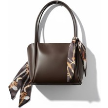 Rafiel Kadın Kahverengi Deri Görünümlü Fular Detaylı Omuz ve El Çantası