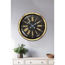 Epilons 40 cm Metal Gold Roma Rakamlı Duvar Saati