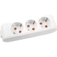 Aylina Viko Multi-Led Üçlü Priz Topraklı Çocuk Korumalı Klemensli-Beyaz