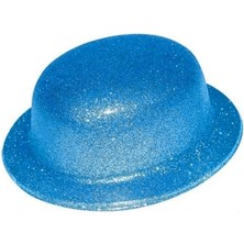 Vexor Mavi Renk Simli Melon Yuvarlak Parti Şapkası 24X26 cm