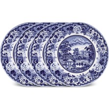 Karaca Old Town 4 Parça Pasta Takımı Mavi 21 cm