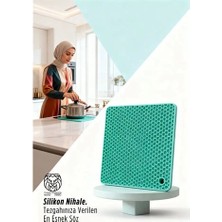 Aylina Mey Ithalat® Derin Su  Serisi - Isıya Dayanıklı Bal Peteği Kaymaz Silikon Kare Nihale