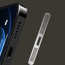 Braventa Collection iPhone 12, 13, 14,15,16 Pro Max, Pro, Uyumlu Metal Toz Geçirmez Sticker Kulaklık Hoparlör Deliği Ant