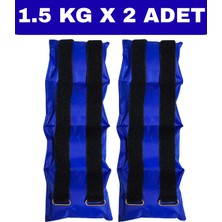 Jukon 1.5 kg x 2 Adet Toplam 3 kg El ve Ayak Bilek Ağırlığı Kas Güçlendirici Kum Ağırlık Torbası Seti Mavi