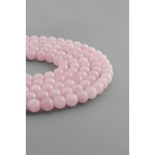 Uçar Doğal Taş Kuvars 8mm Dizi Küre Kesim Pembe Renkli Doğal Taş Özellikleriyle