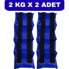 Jukon 2 kg x 2 Adet Toplam 4 kg El ve Ayak Bilek Ağırlığı Kas Güçlendirici Kum Ağırlık Torbası Seti Mavi